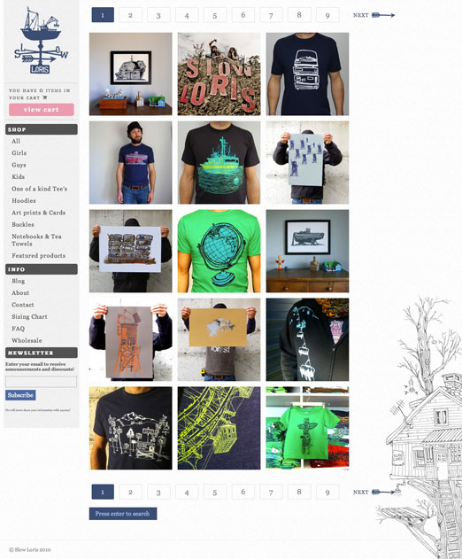 Slow Shirts Products Page